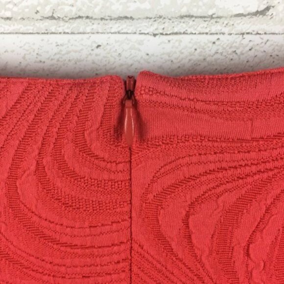 Gabby Skye Coral Textured Short Sleeve Fit & Flare Dress Womens 12P - Picture 4 of 5